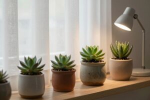 Cuidado de suculentas en interiores con poca luz natural