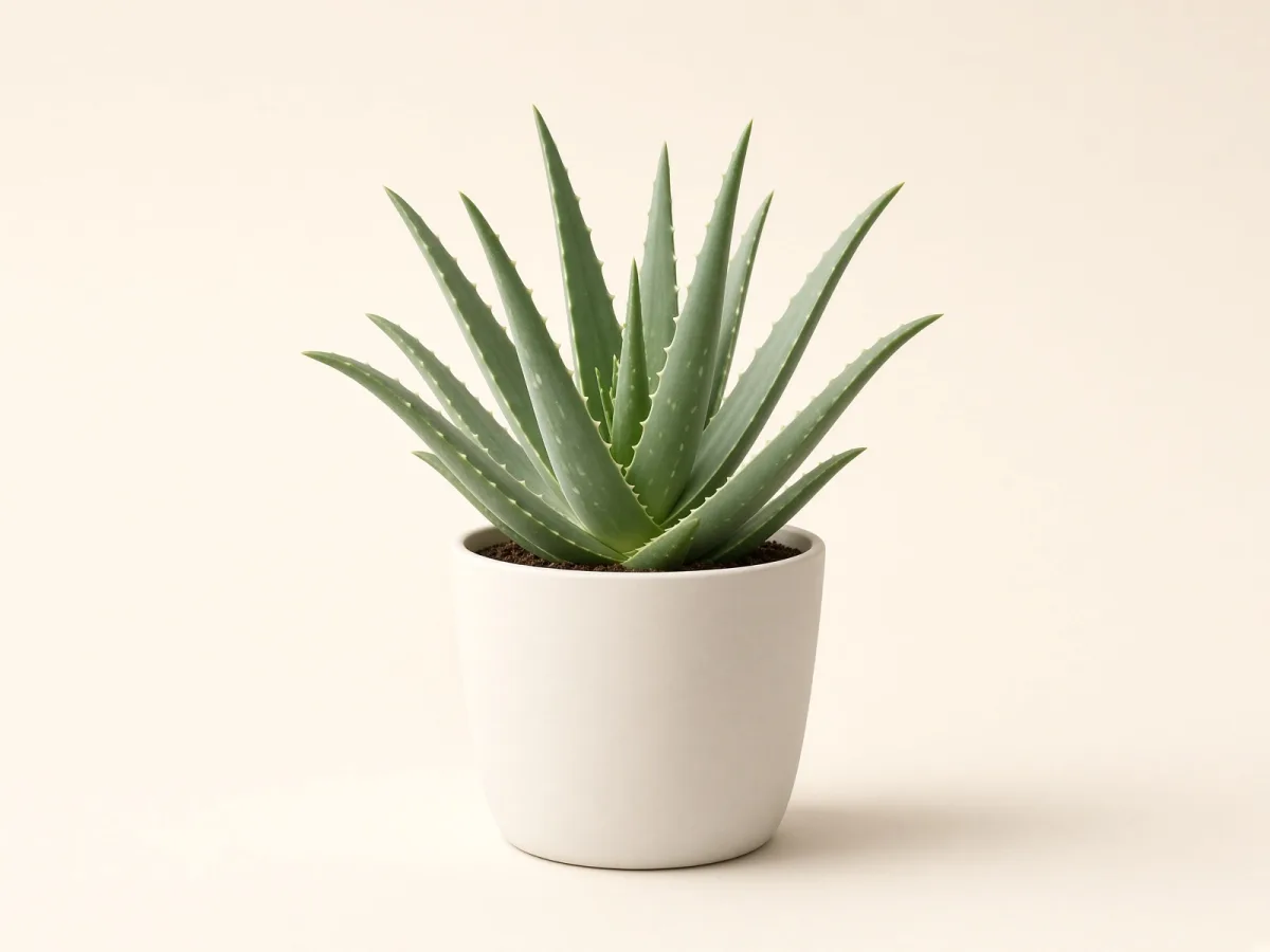 Aloe vera (Aloe barbadensis miller) en maceta
