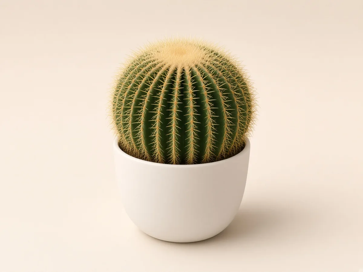 Cactus de bola (Echinocactus grusonii) en maceta